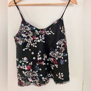 Black Floral Sequin Cami